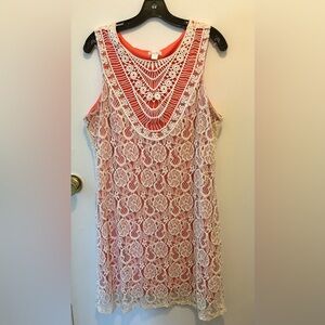 Xhilaration orange lace shift dress